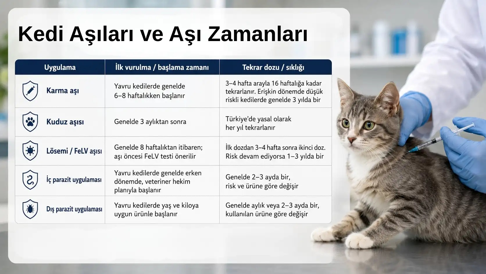 Kedi aşı takvimi